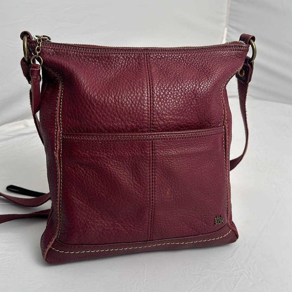 The Sak Iris burgundy pebbled soft leather crossbody bag